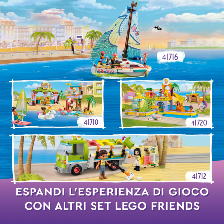 Lego Friends - Casa delle vacanze sulla spiaggia - LEGO 41709 con Piscina,  Mini Bamboline Mia e Accessori